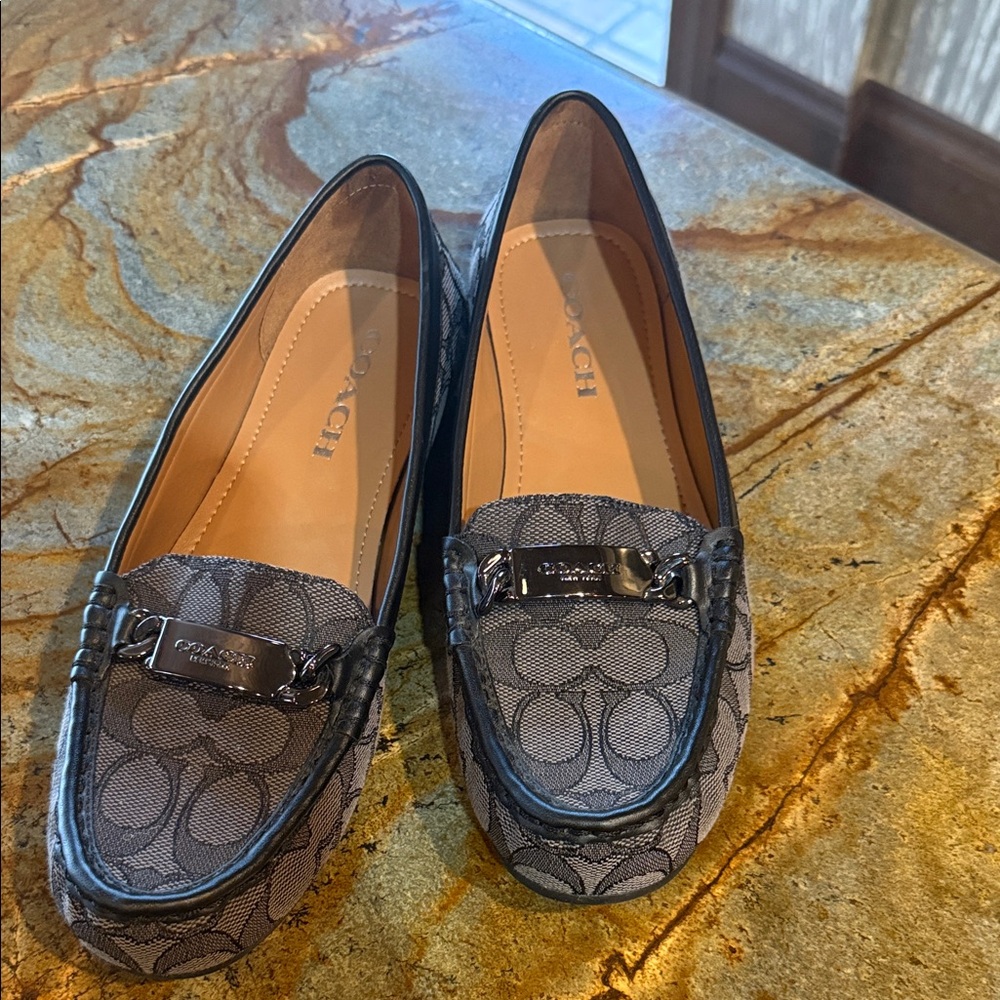 Coach Women's Gray Patterned Loafers